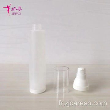 Flacon pompe sans air mat en PP de forme ronde 15 ml/30 ml/50 ml